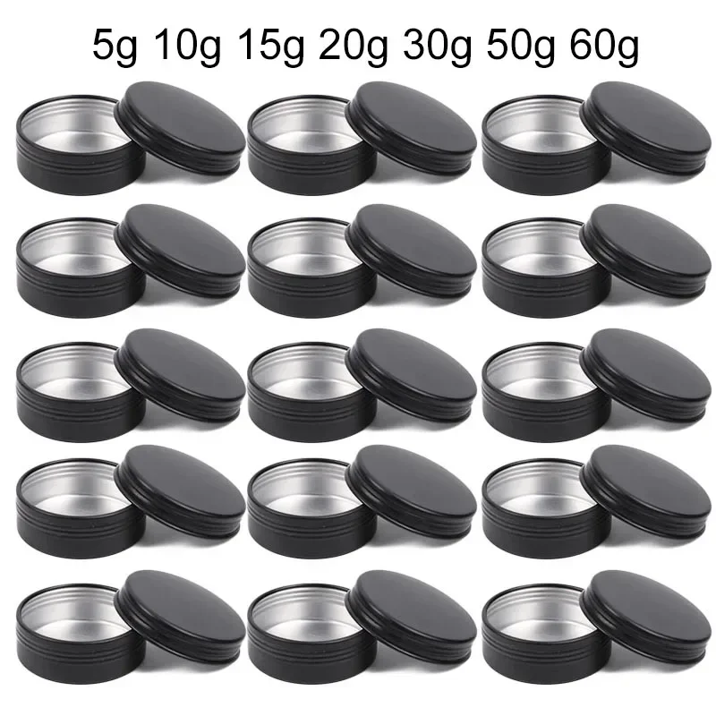 Tin Container Lid - Kapaklı 50 adet siyah mum kavanozu