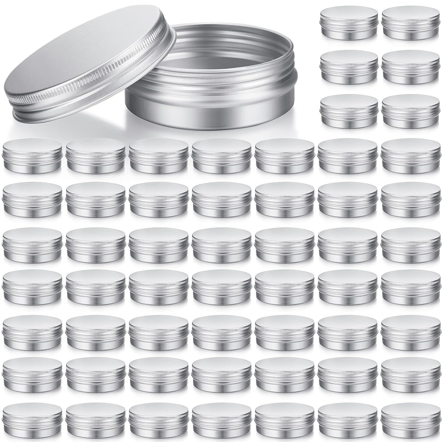 Tin Container Lid - 64'lü Paket 1 oz Yuvarlak Teneke