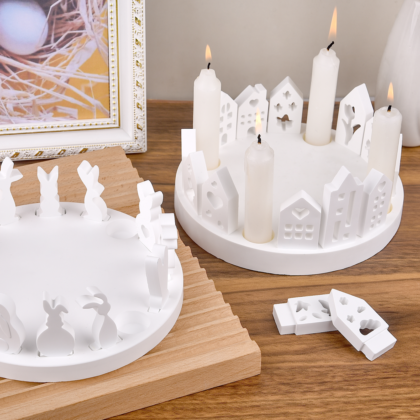 Candle Making Ideas - Içi boş ev tavşan mumluk silikon
