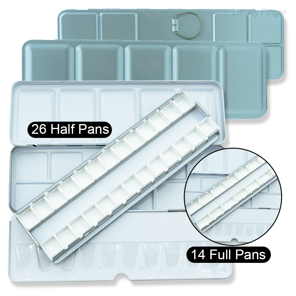 Tin Container Lid - Seyahat Suluboya Paleti: 14/26 Boyalı Boş