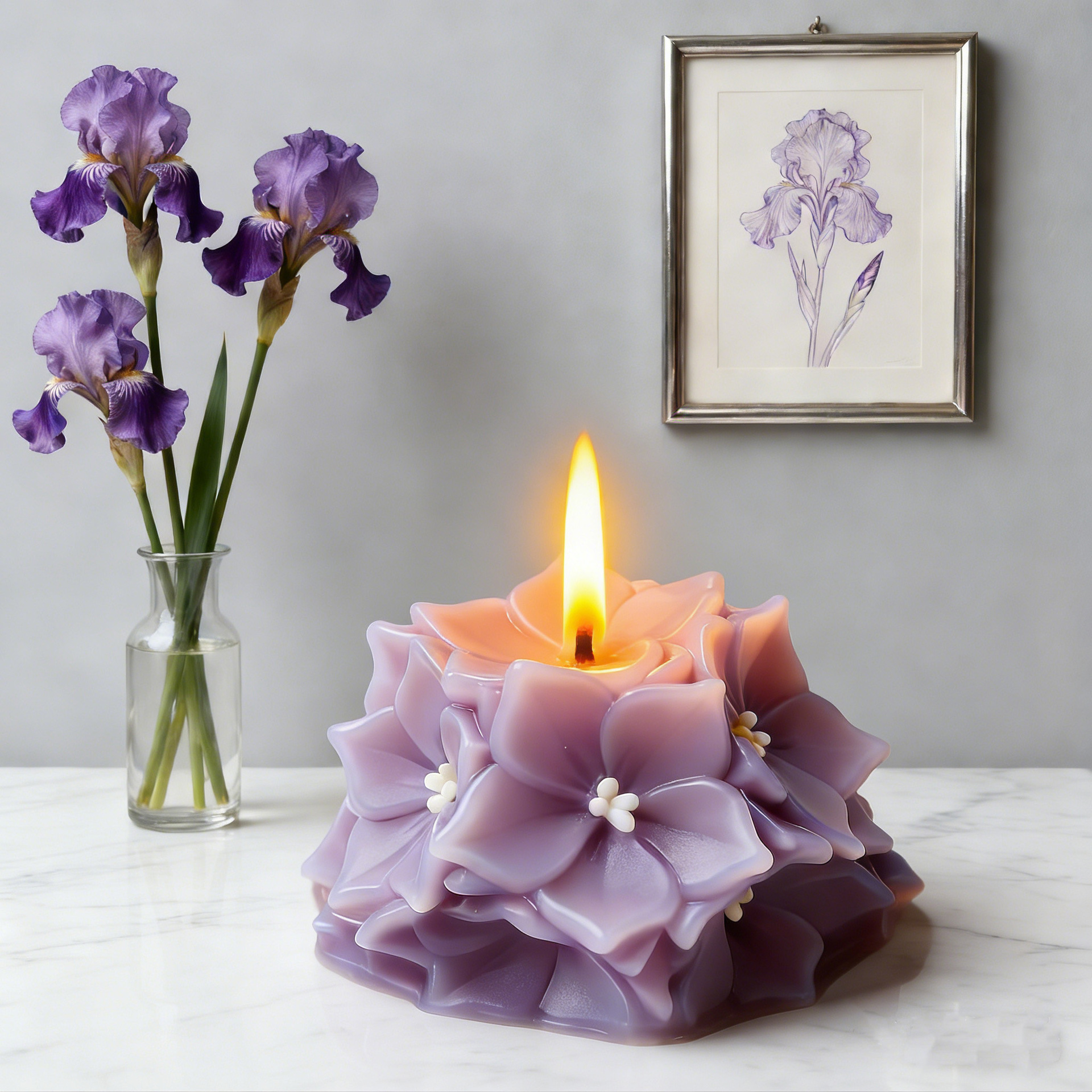 Candle Making Workshops - Dekoratif Çiçek Kalıbı Kokulu Çiçek Kokulu