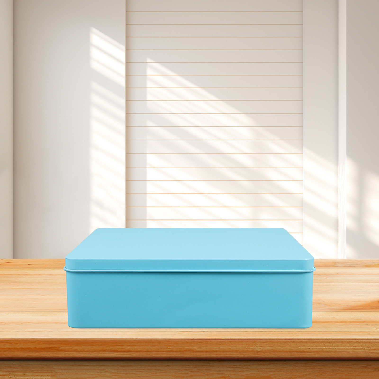 Tin Container Lid - Büyük Pembe Teneke Saklama Kutusu, Kapaklı,