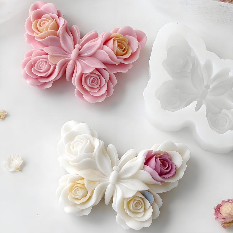 Candle Making Products - DIY Gül Kelebek Formu silikon kalıp