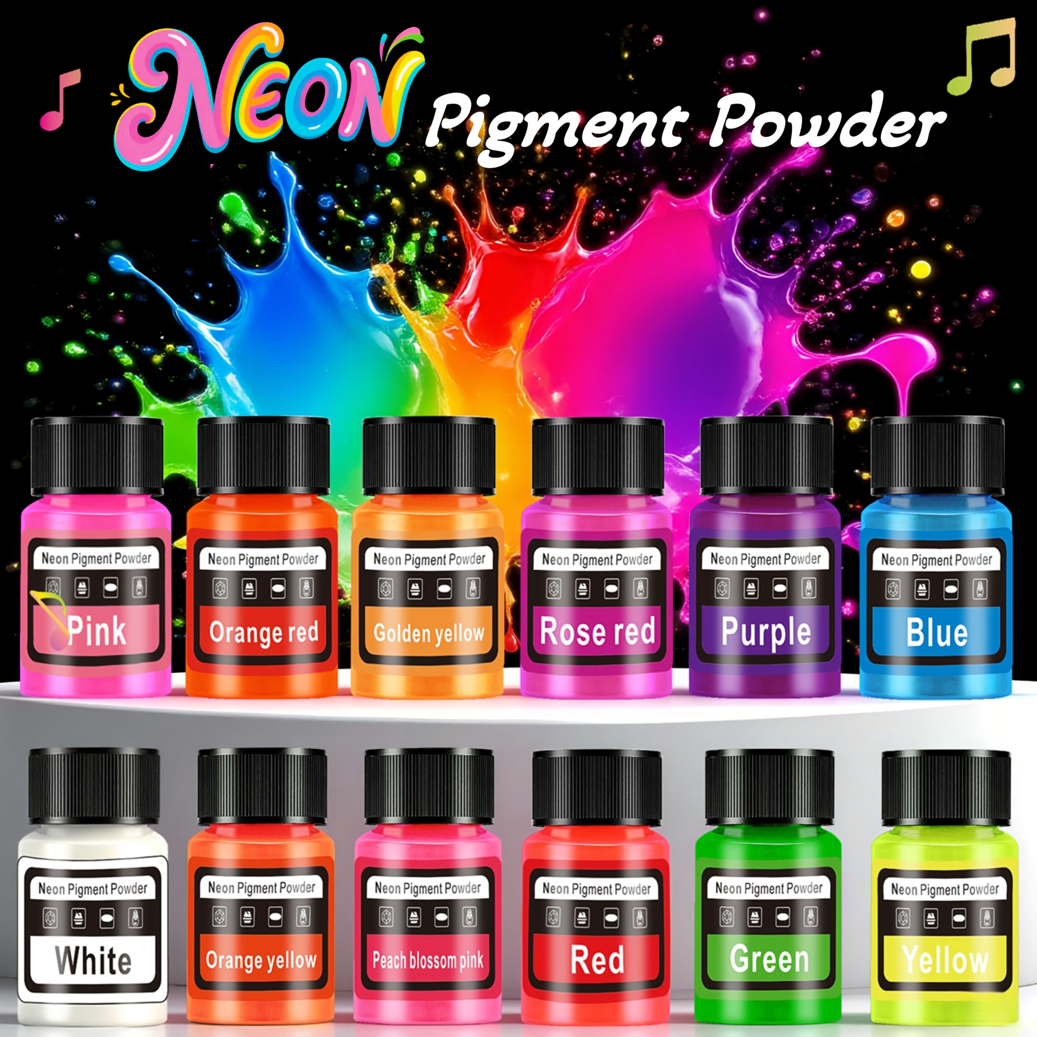 Candle Making Products - Floresan Toz/Neon Reçine Boyası, 6 Renk,