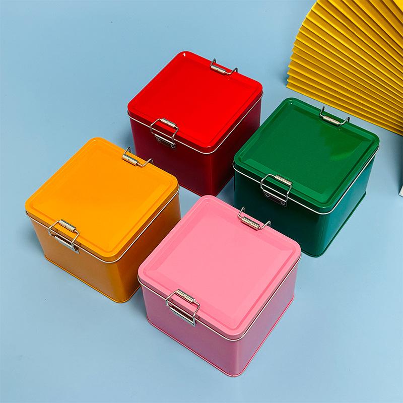 Kare teneke kurabiye kutuları  - Tin Container Lid incelemesi ve fiyatı