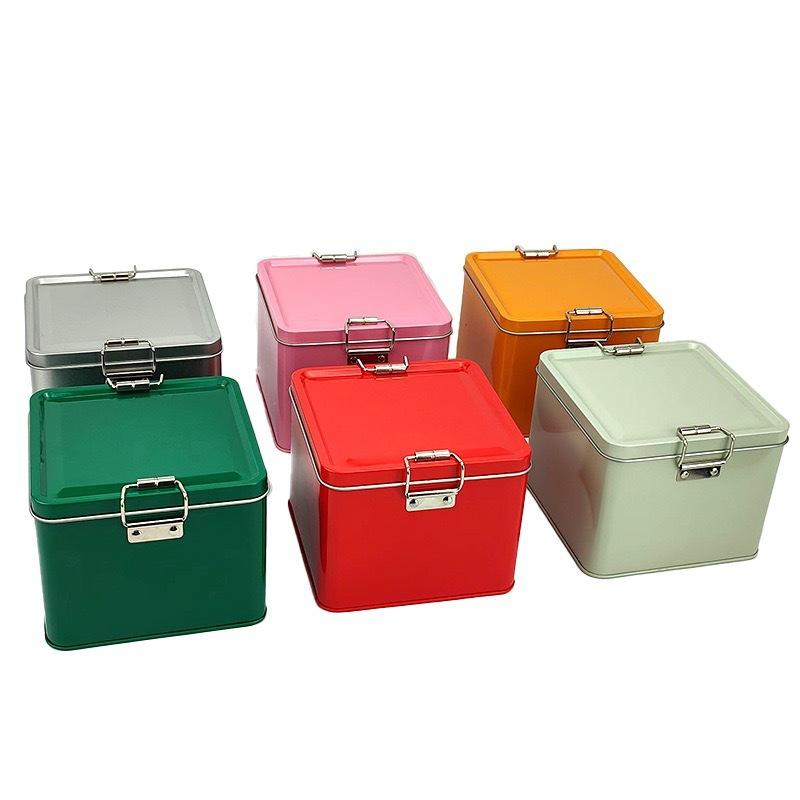 Kare teneke kurabiye kutuları  - Tin Container Lid incelemesi ve fiyatı