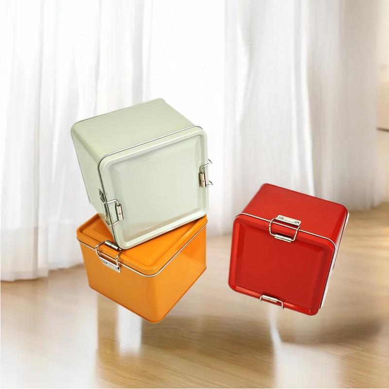 Kare teneke kurabiye kutuları  - Tin Container Lid incelemesi ve fiyatı