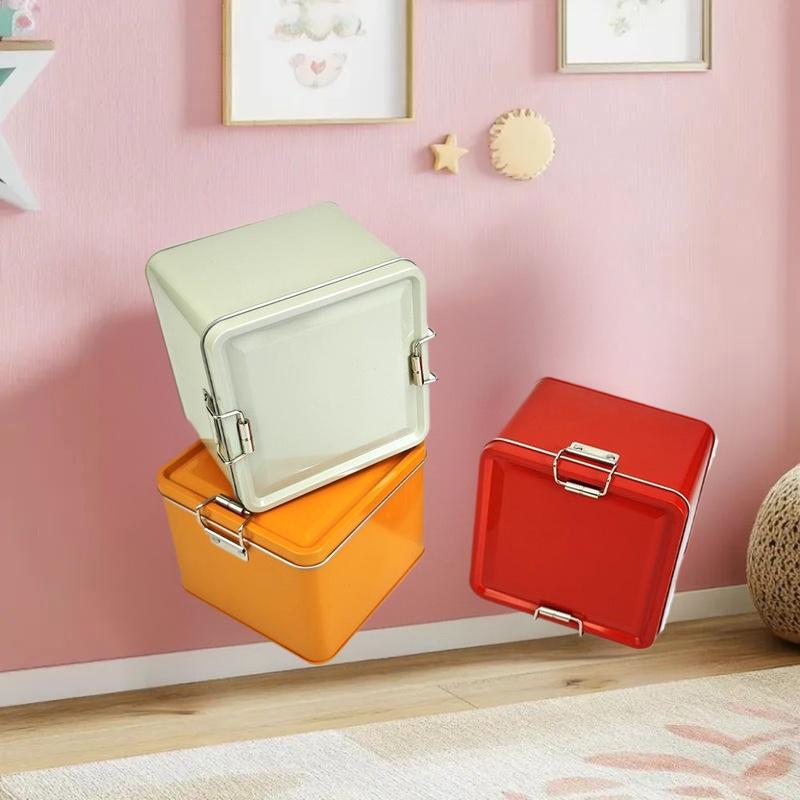 Kare teneke kurabiye kutuları  - Tin Container Lid incelemesi ve fiyatı
