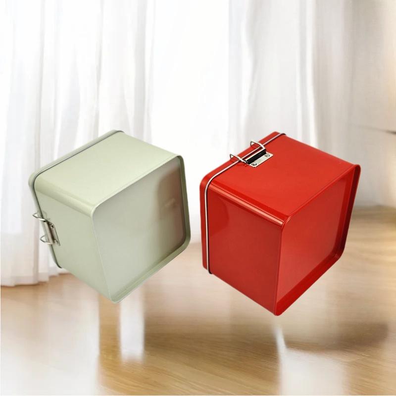 Kare teneke kurabiye kutuları  - Tin Container Lid incelemesi ve fiyatı